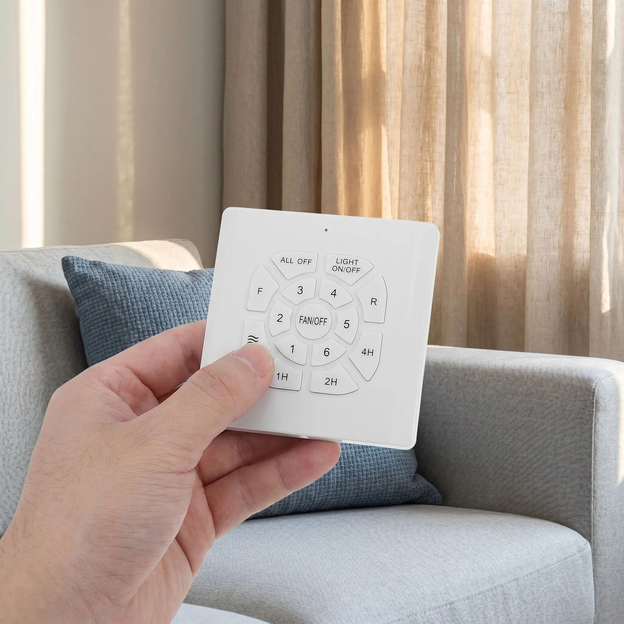 6 Speed DC Ceiling Fan Light Switch Wall Mounted Independent Fan and Light Control Panel for Home