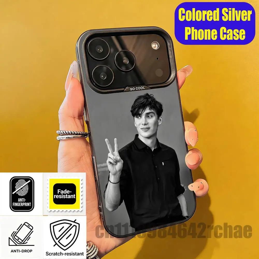 

For iPhone 15,16,12,14,13,17,11,E,Pro,Max,Plus,Air,Mini Colored Silver Cover Actor C-Cillian M-Murphy Phone Case