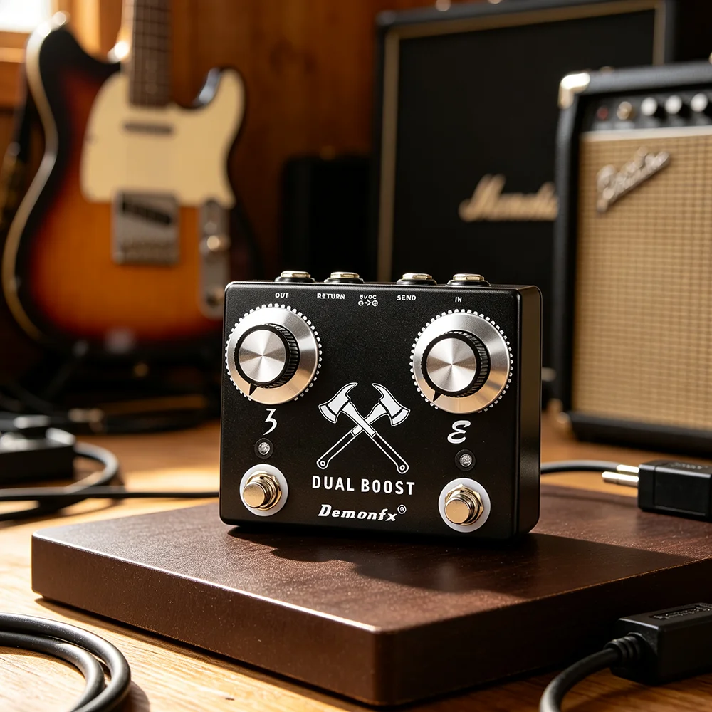 NEW Demonfx Dual Boost Two Highest Quality Booster In One Shell Clean Preamp Boost With FX Loop