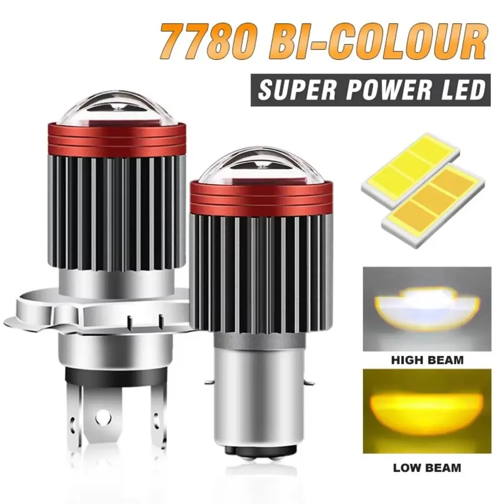 H4 led h6 ba2d lâmpadas de farol de motocicleta csp lente de chip hi lo feixe moto farol luz de nevoeiro para atv scooter acessórios de moto
