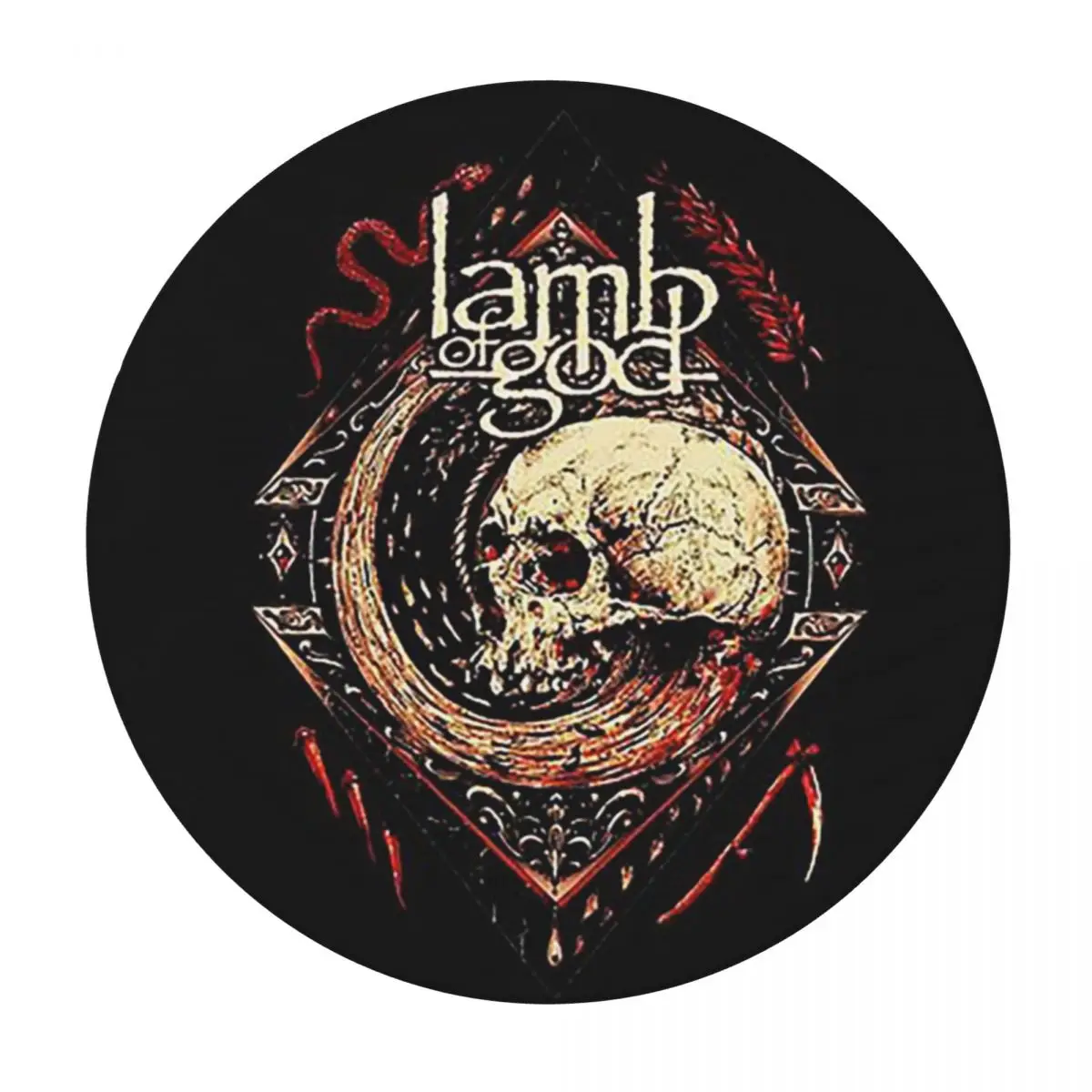 Black Metal Lamb Of God Waterproof Round Tablecloth Oilproof Table Cloth for Kitchen Events Dining Table Cover