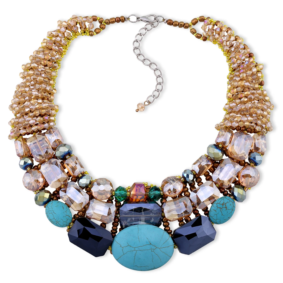 

New Women's Turquoise Statement Bohemia Fashion Necklace for Women Party Wedding Prom Strands Collar Chokers Necklace Jewelry