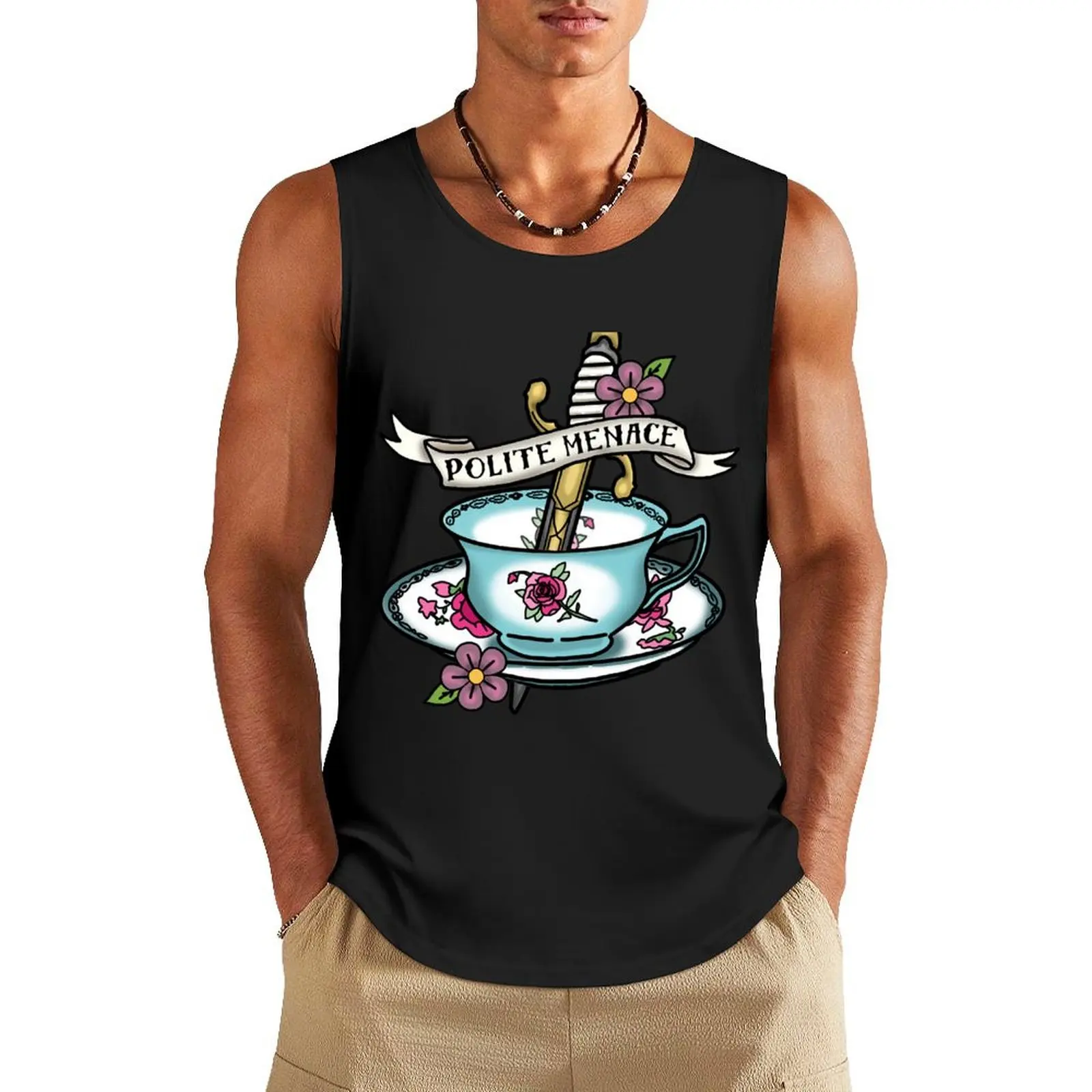 

Our flag means death polite menace Tank Top sexy clothes men Men's sleeveless t-shirt