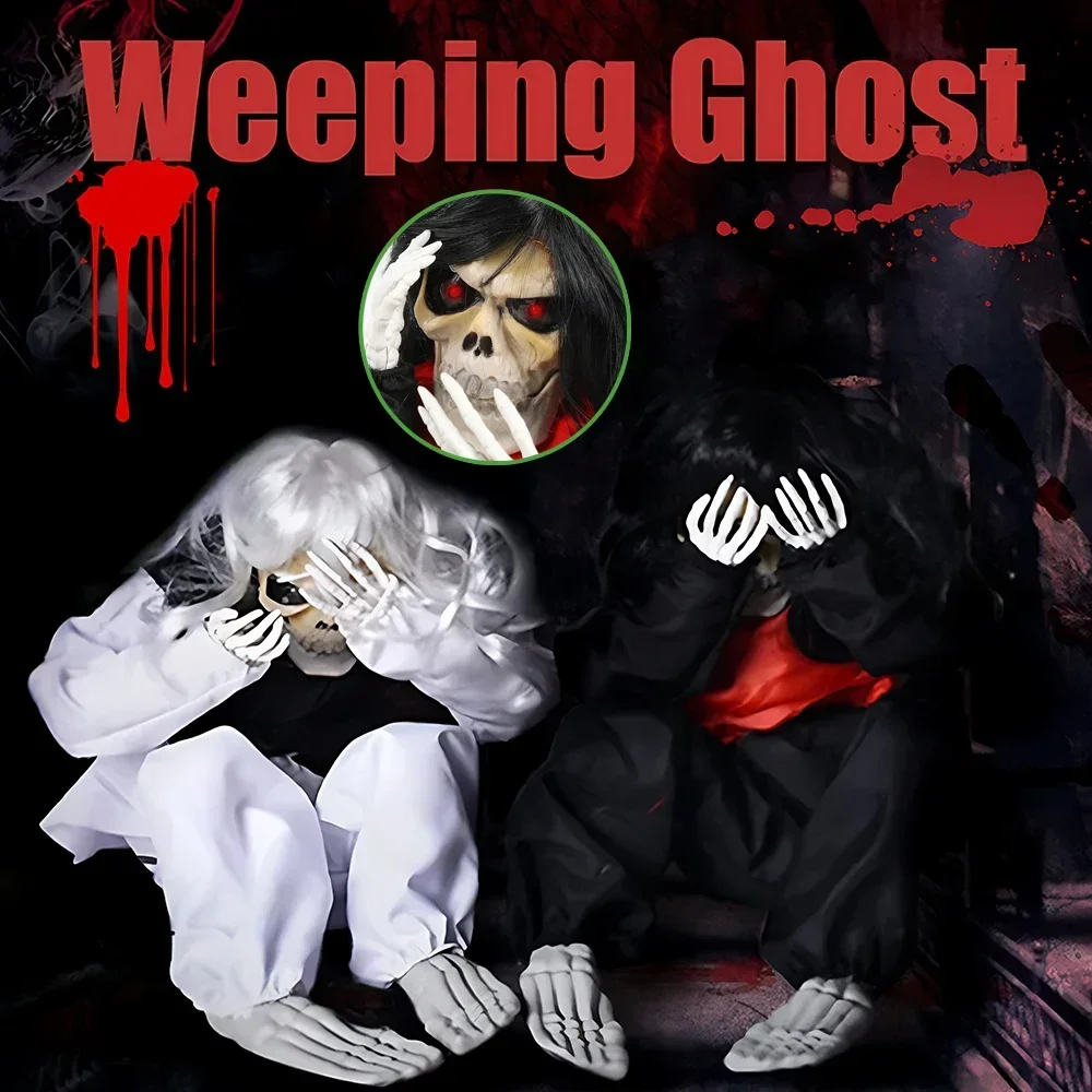 

Halloween Scary Crying Ghost Electric Motion Sensor Light Up Prop Haunted House Decoration Horror Escape Room Ghost Figure