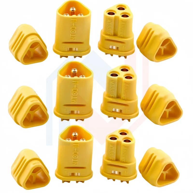 MT30 Male/Female Plug Connector 3-pin Connector MT30-M / MT30-F Motor Bullet Plug for RC ESC Lipo Battery