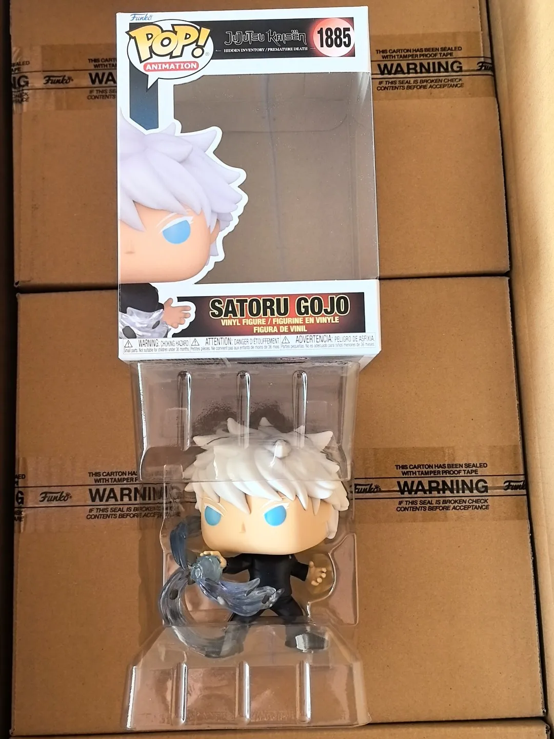 مجسم الرسوم المتحركة Jujutsu Kaisen Satoru Gojo تقنية ملعونة اللفة: أزرق # 1885 Funko Pop 4.35in Collect إصدار محدود لعبة هدية