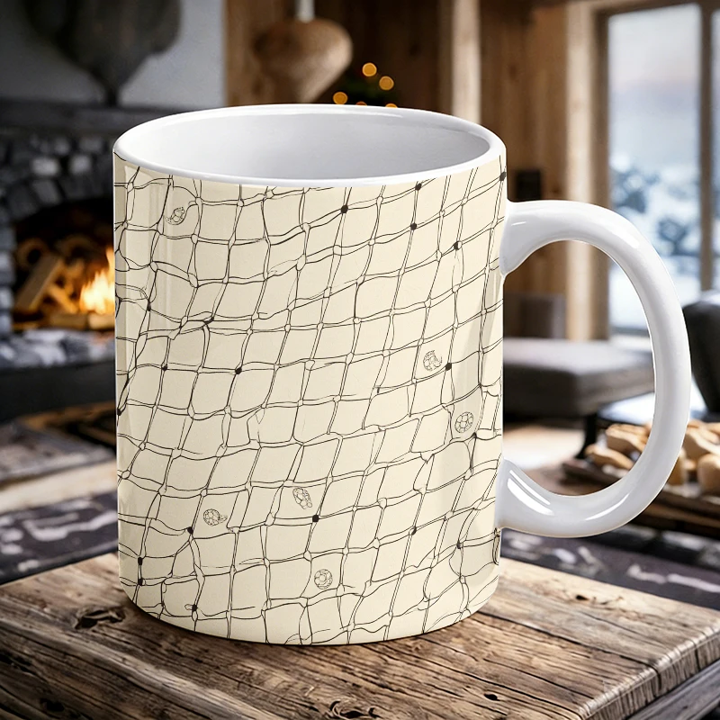 

Elegant Key Button Patterned Textured Printed Fabric Mug with a bottle opener function of 2026 Major Football Event