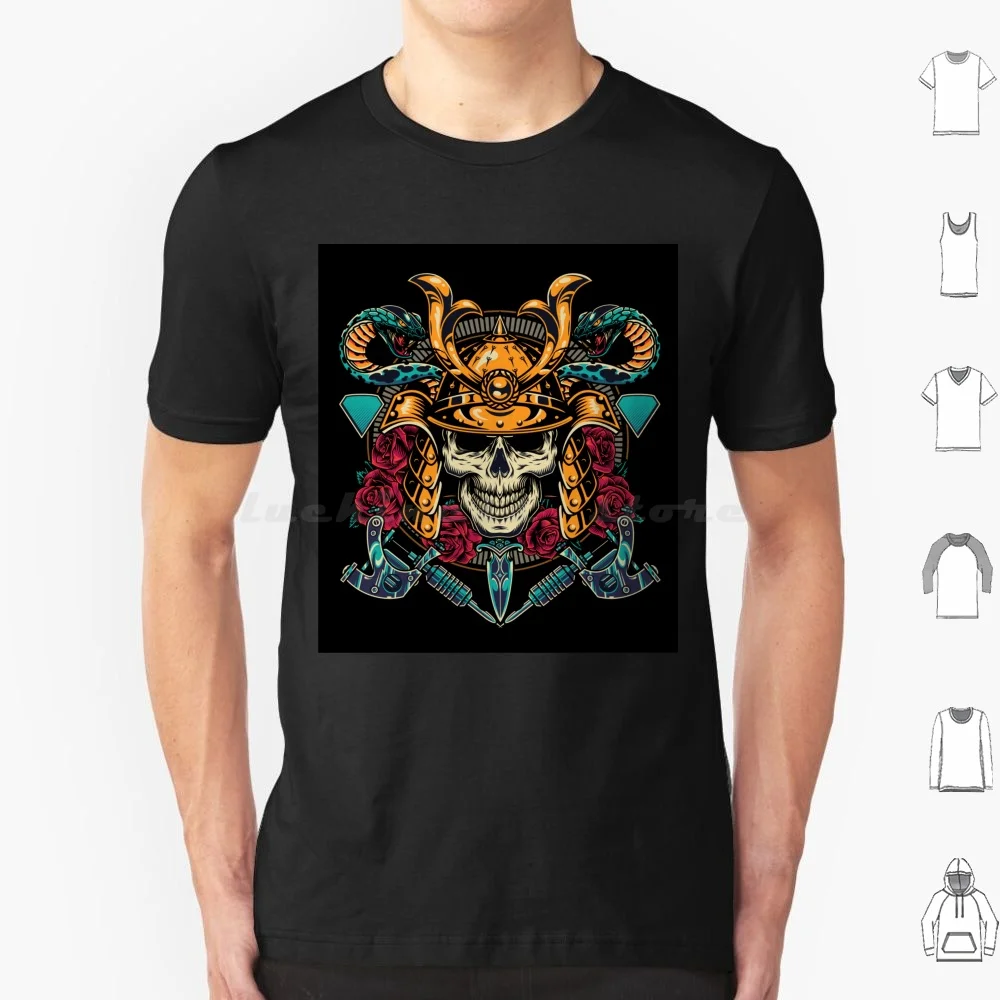 

Skull T Shirt Cotton Men Women DIY Print Skull Japan Katana Japanese Oni Ronin Cool Death Demon Shinobi Japanart Manga Monster