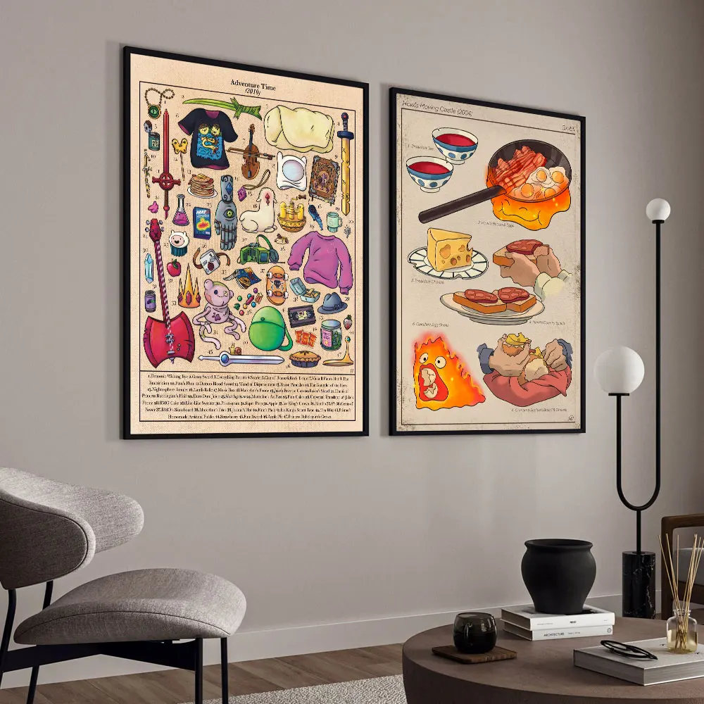Studio Ghibli Treats Japanese Food Canvas Poster Ramen Horse Mackerel Toast Prints Pictures Wall Art Painting Kitchen Decor