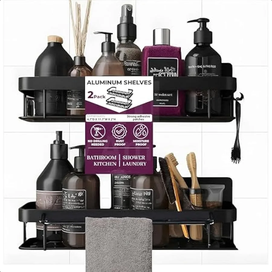 

Алюминиевая душевая кабина, клейкие полки для ванной комнаты, без дрели, настенное крепление, нержавеющий декоративный органайзер для хранения и органайзер для ванной комнаты с Ho