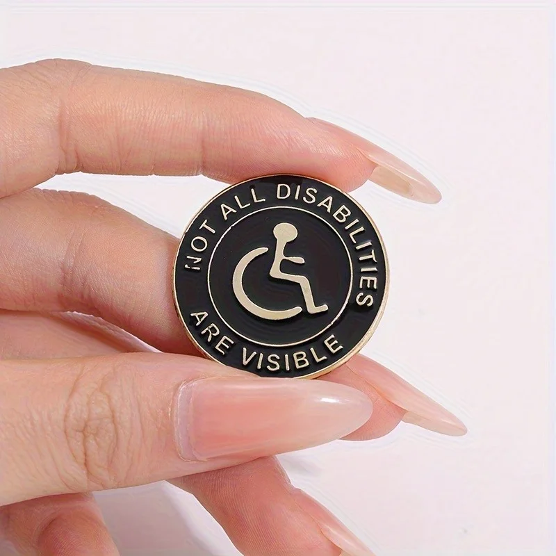 2pcs Not All Disabilities Are Visible Brooch, Chronic Illness Disability Awareness Lapel Pin, Backpack Badge