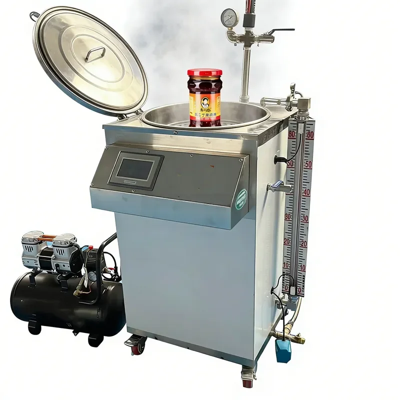 100L Vertical Food Steam Autoclave Portable Pressure Sterilizer with High Low Water Level Sensor for Sauces Canned Food