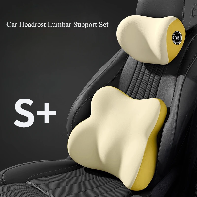 

Car Headrest Lumbar Support Set Neck Support Pillow Waist Cushion Back Pillow Waist Support Cushion Car Seat Pillow