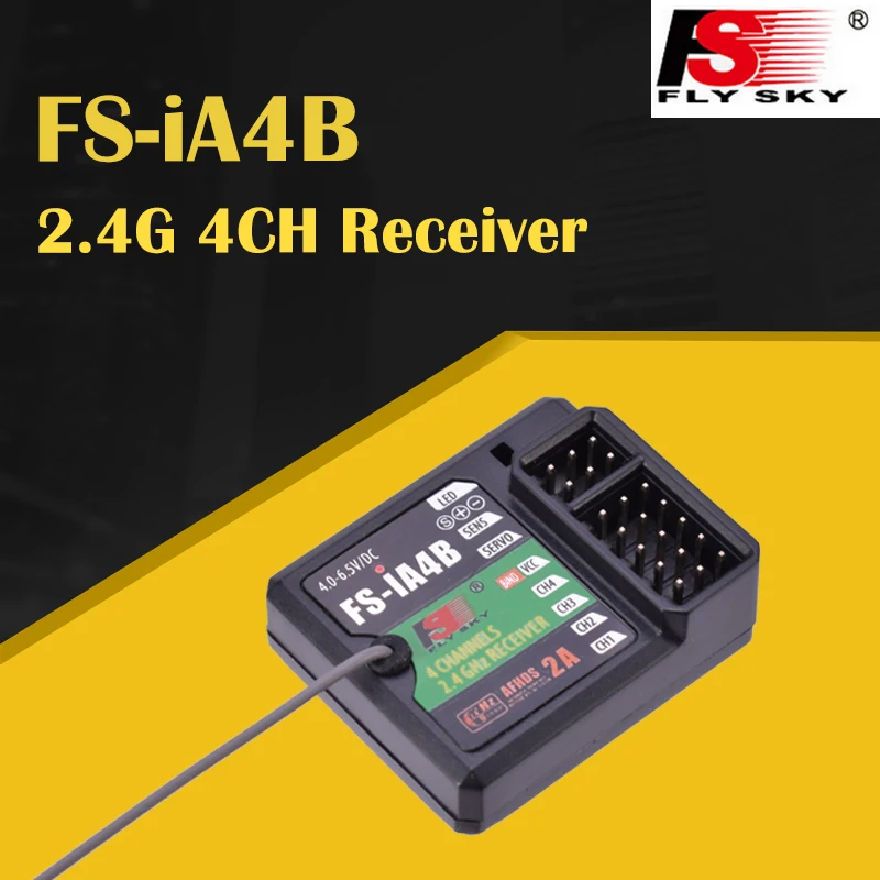 Receptor FS-iA4B 2,4 GHz 4CH 4,0-6,5 V CC para FS-I10 FS-I6 FS-I6S FS-IT4 FS-GT2F FS-GT2G Control remoto RC coche barco