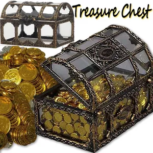 Transparente Piratenpiratpirat Gold Coin Box Schatzkiste, Kristallschmuckkoffer, Lagerorganisator, Schmuck Erinnerung, 2023 11 Hauptverkäufe Goldener Jahrgang - №2