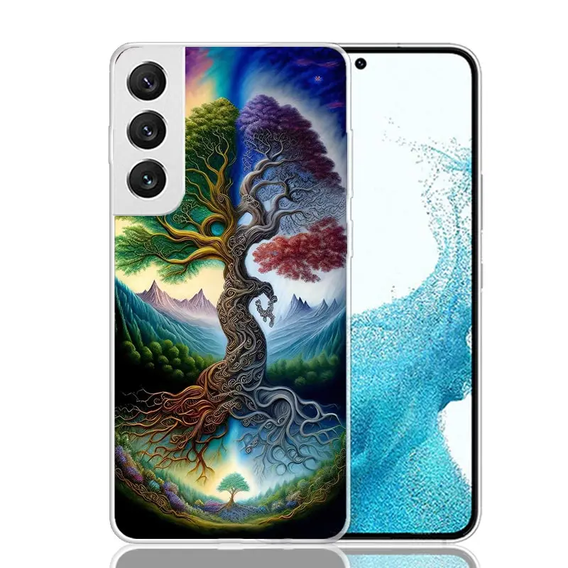 Tree of Life Space Phone Case For Samsung Galaxy S23 S24 S25 Ultra S20 FE S21 + S22 Plus S10 Soft Print Shell Cover Fundas S23 S