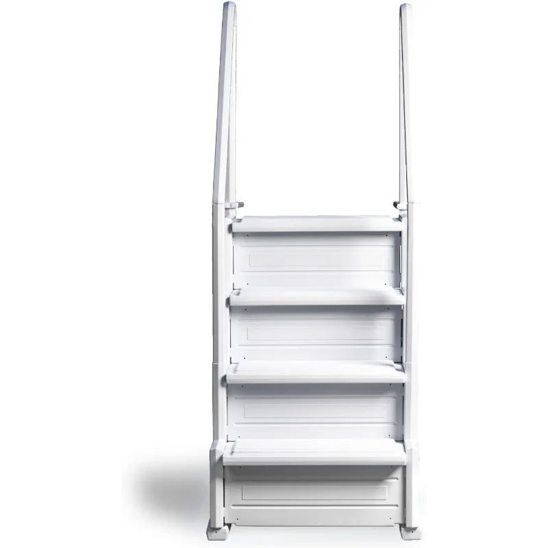 Poolzilla Premium Pool Step Ladder for Above Ground Pools - Deck Mounted Ladder w/Double Handrails - for 48’’ to 54’’ in. Above