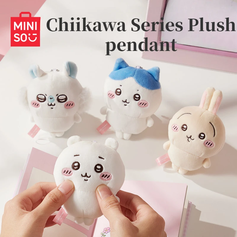 MINISO Cartoon Anime Chiikawa Series Plush Pendant Cute Hachiware School Bag Decoration Doll Kawaii Usagi Toy Children's Gifts