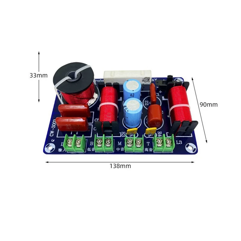 2PCS 3-Way 250W 850/5200Hz Frequency Divider DIY Speaker Filter Circuit Treble Medium Bass Hifi Stereo Audio Crossover Durable