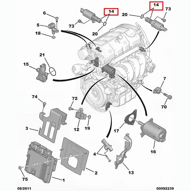 VVT Solenoid Variable Valve Timing Oil Control Valve For Peugeot 207 3008 308 Citroen C4 DS3 V758776080 1628924280 9677922180