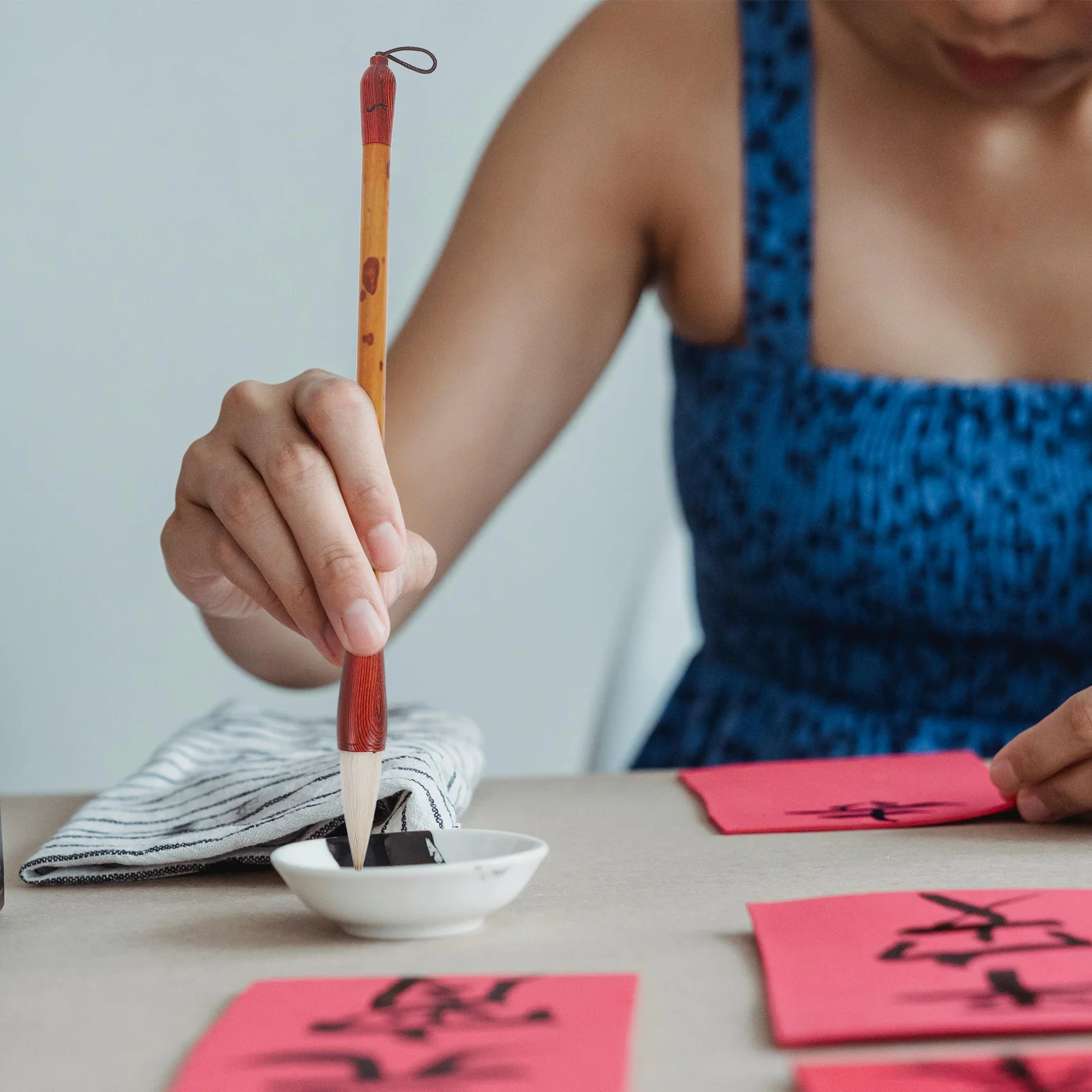 مجموعة فرش الخط عالية الجودة للرسم والكتابة، فرشاة حبر ذات طرف رفيع ناعم، سهلة الامتصاص للرطوبة، مثالية للفن #2