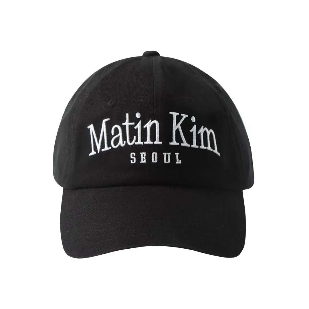 MATIN KIM Cotton Baseball Cap Men Women Embroidered Letter Washed Dad Hat Adjustable Vintage Casual Streetwear Outdoor Sun Cap