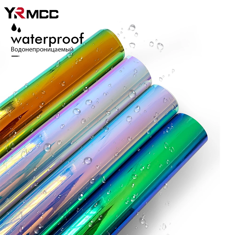 135cm Colorful Car Stickers Chameleon Holographic Rainbow Films Technology Waterproof Chrome Car Wrap Film for Auto Accessories