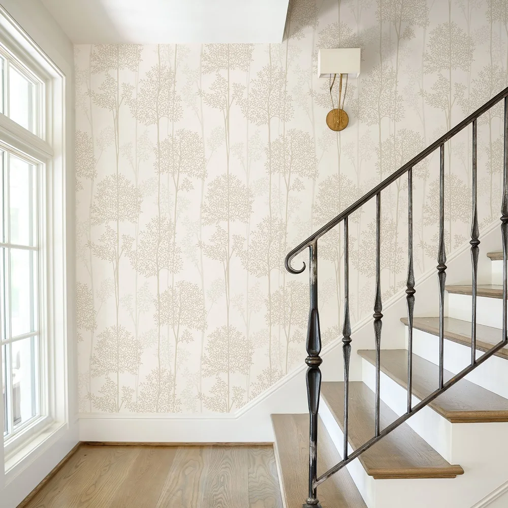 Simple Tree Wallpaper Self-adhesive Waterproof Wallpapers Bedroom Home Decoration PVC Removable Peel and Stick Wall Stickers