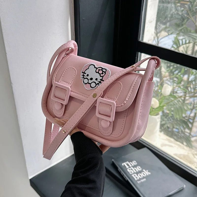 Miniso Kawaii Sanrio Hello Kitty Kuromi Cambridge Bag  With The Same Bag All Match Underarm Faddish Bag Shoulder Womans Gift