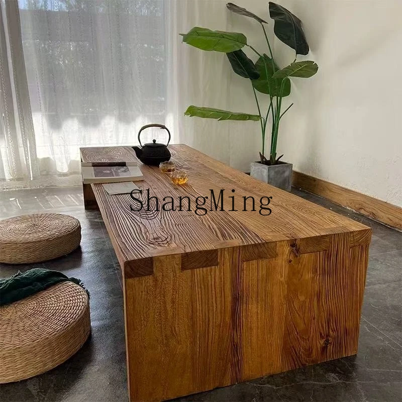 

SM old elm coffeedoor panel zen tea table log tea table sofa side table new Chinese style l