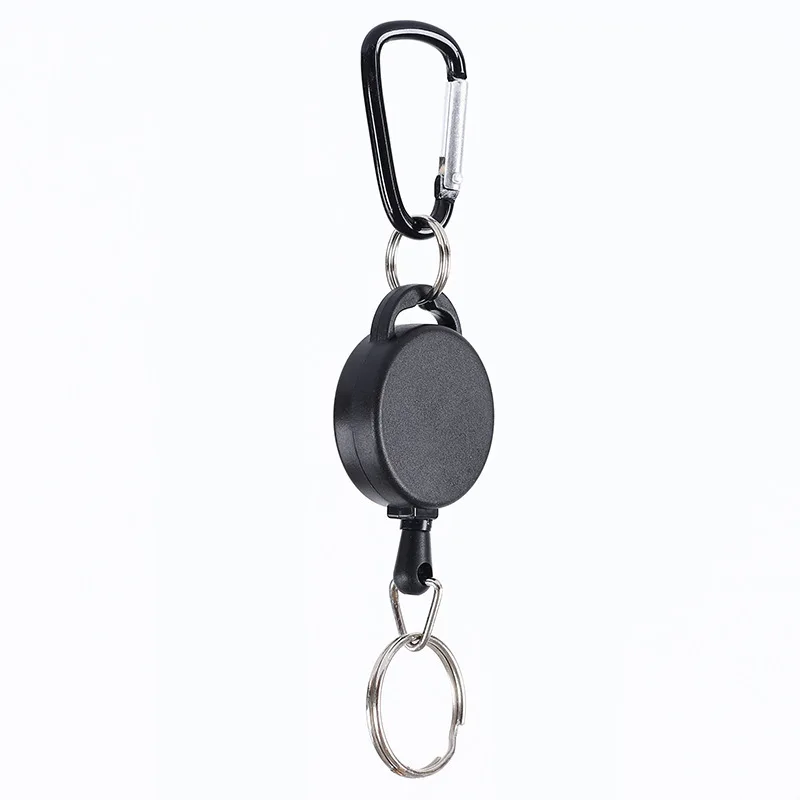 Einziehbarer Schlüsselanhänger-Ausweishalter mit Clip, leicht ausziehbare Schnalle, elastisches Schlüsselband für Camping und Outdoor-Aktivitäten – Detail 4