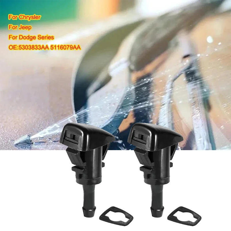 2Pcs Front Windshield Wiper Water Spray Jet 986303J000 for Kia Sorento Lions,for Dodge Charger Journey,for Hyundai Tucson Equus