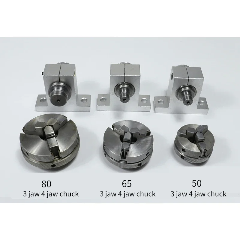 3/4 Jaws Steel Wood Lathe Chuck 65mm 50mm 80mm M14 M25 Turning Machine Tools Accessories Connecting rod adapter