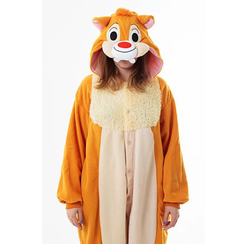 Squirrel Jumpsuit for Women, Cartoon Pajamas Chipmunk Halloween Cosplay Costume, Christmas One-Piece Sleepwear, Party Playsuit