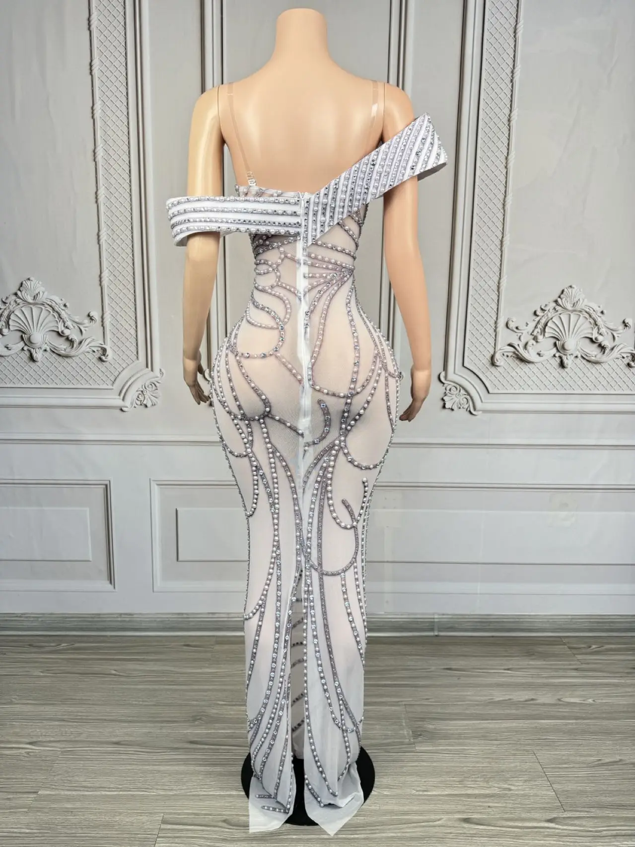 Moli Sparkly Rhinestone Pearls Sexy Evening Gown Women Birthday Celebrate Prom Tight Fitting Floor-length Dress Photo Shoot Wear - AliExpress 200000345 Moli Sparkly Rhinestone Pearls Sexy Evening Gown Women Birthday Celebrate Prom Tight Fitting Floor-length Dress Photo Shoot Wear - AliExpress 200000345