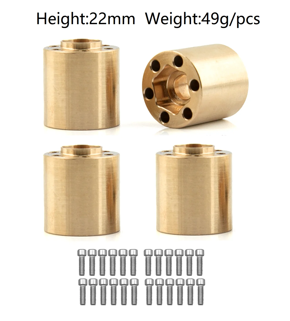 4pcs Brass 12mm Wheel Hex Hub Widen Adapter for 1.9 2.2 Wheel Rim 1/10 RC Crawler Axial SCX10 Traxxas TRX4 Wheel Counterweight