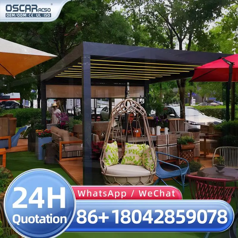 Aluminum Alloy Powder Coated Aluminum Frame ECO Outdoor Waterproof Pavilion Garden Gazebo for Guangdong Backyard Patio Lawn perg