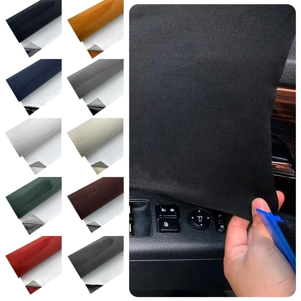 20x30CM Car Interior Modification Stickers​​ Self-adhesive ​​Premium Suede Texture​​ ​​Suede Fabric Vinyl​​ Wrap Soft