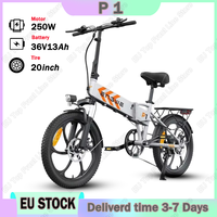 Electric Bike ENGWE P1 250W Brushless Motor 36V13AH Removable Battery Foldable E Bike 20-inch Tires Aldult City Electric Bicycle