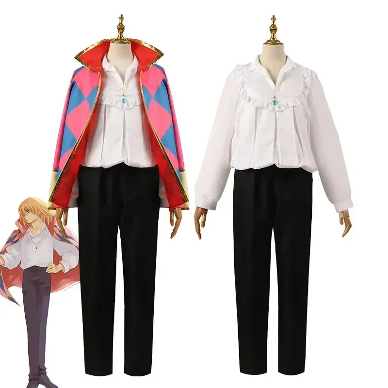 

Howl costume wig anime Howl's Moving Castle cosplay costumes wig jacket necklace Halloween costumes for women men