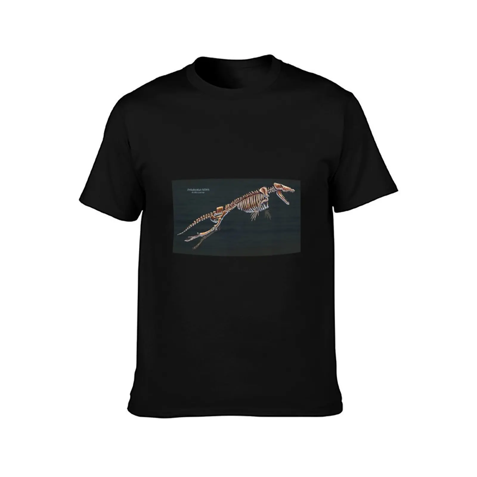 Ambulocetus natans Skeletal Study T-Shirt Durable Work Wear T-Shirt
