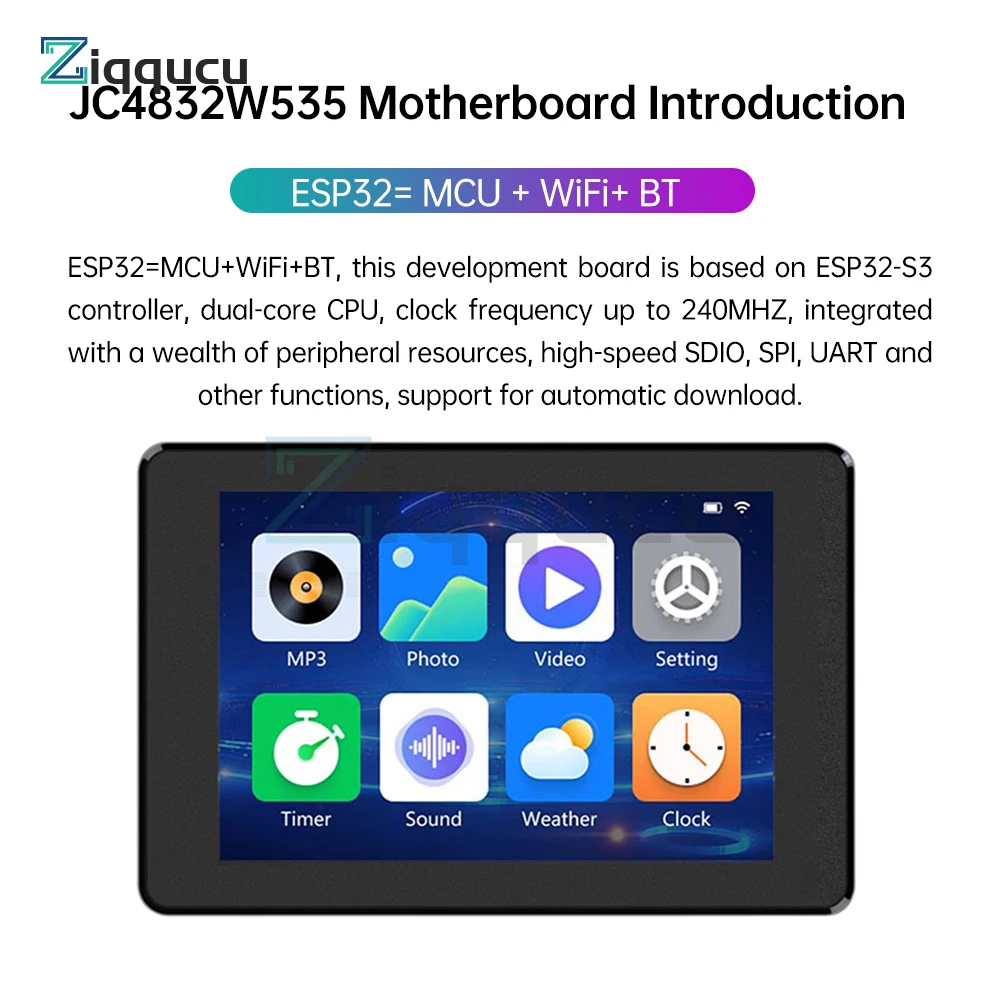 

3.5-inch 320*480 ESP32-S3 Capacitive Touch Screen ESP32-S3 Wifi BT Development Board RGB 65K Color