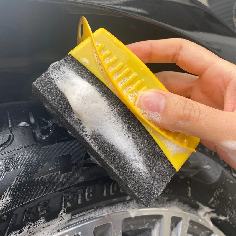 Car Wheel Polishing Waxing Sponge Brush Car Tires Waxing Polishing Cleaning Wipe Washing Pads Tyre Auto Cleaning Accessories