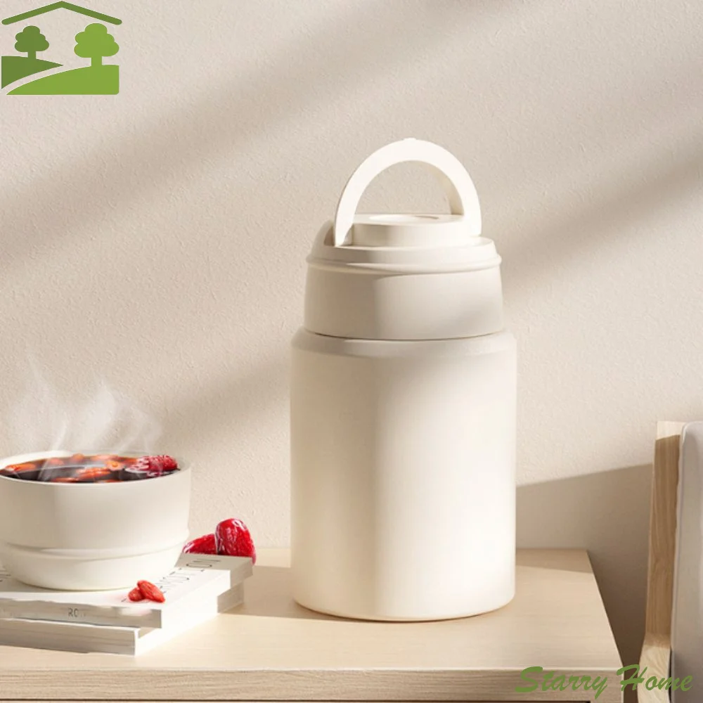 316 Stainless Steel Thermal Food Container Long-lasting Keep Cool/Warm with Folding Spoon Insulated Breakfast Mug Sealed