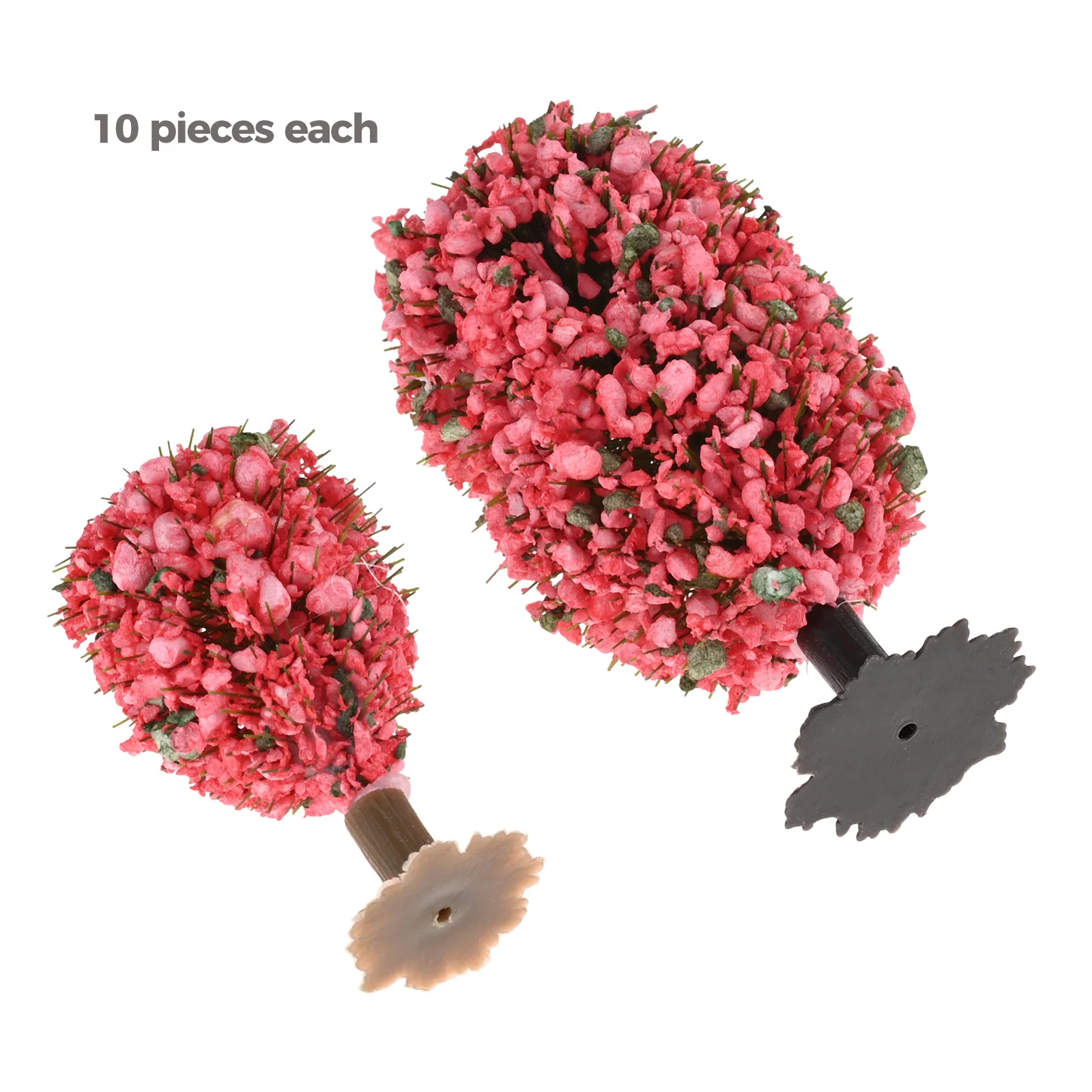 20 قطعة 4.5 سنتيمتر و 6 سنتيمتر الوردي زهرة شجرة نموذج قطار الاصطناعي مصغرة شجرة مشهد السكك الحديدية الديكور بناء المشهد ديكور