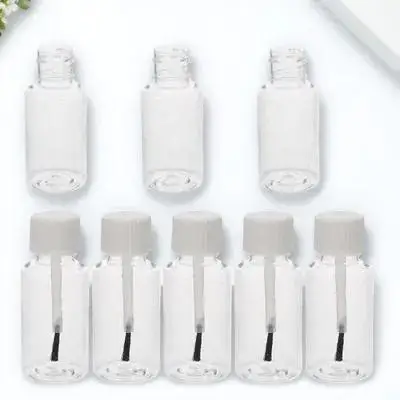 

8pcs Empty Nail Polish Bottles With Brush Clear Small Refillable Applicator For Essential Oil Manicure Nail Art Varnish