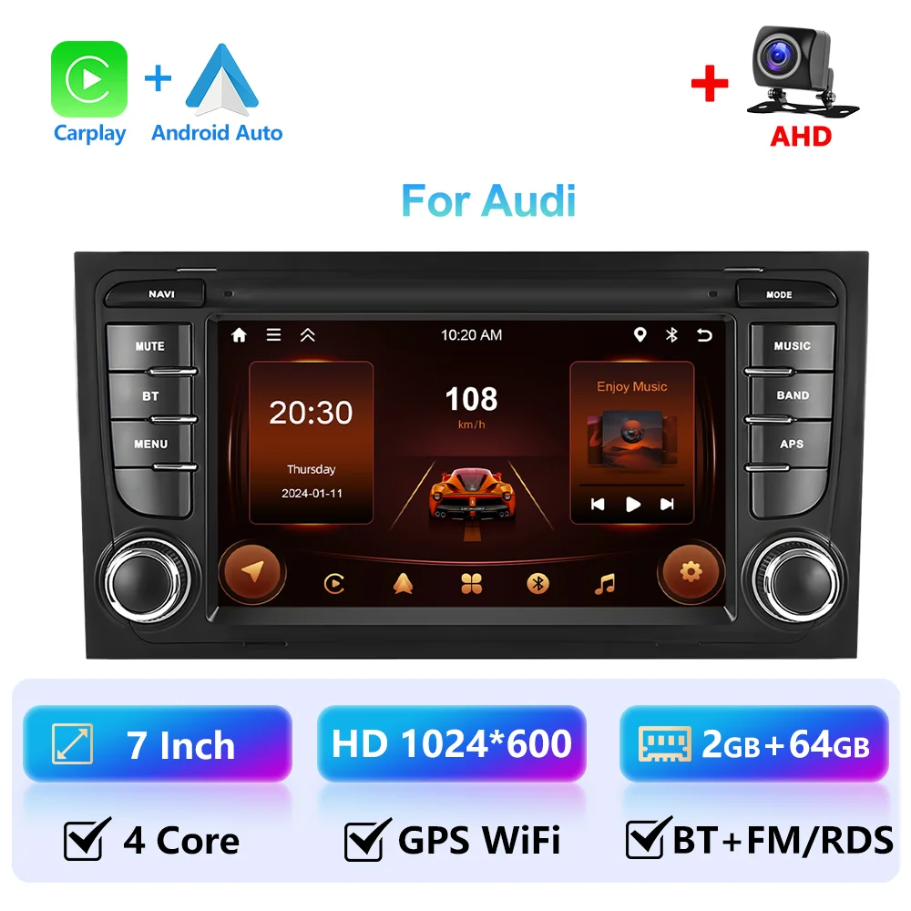 Leekooluu Draadloze Carplay Android Auto Auto Radio Voor Audi A4 S4 B6 B7 Rs4 8e 8H 8f B9 Gps Intelligente Systemen Stereo Multimedia