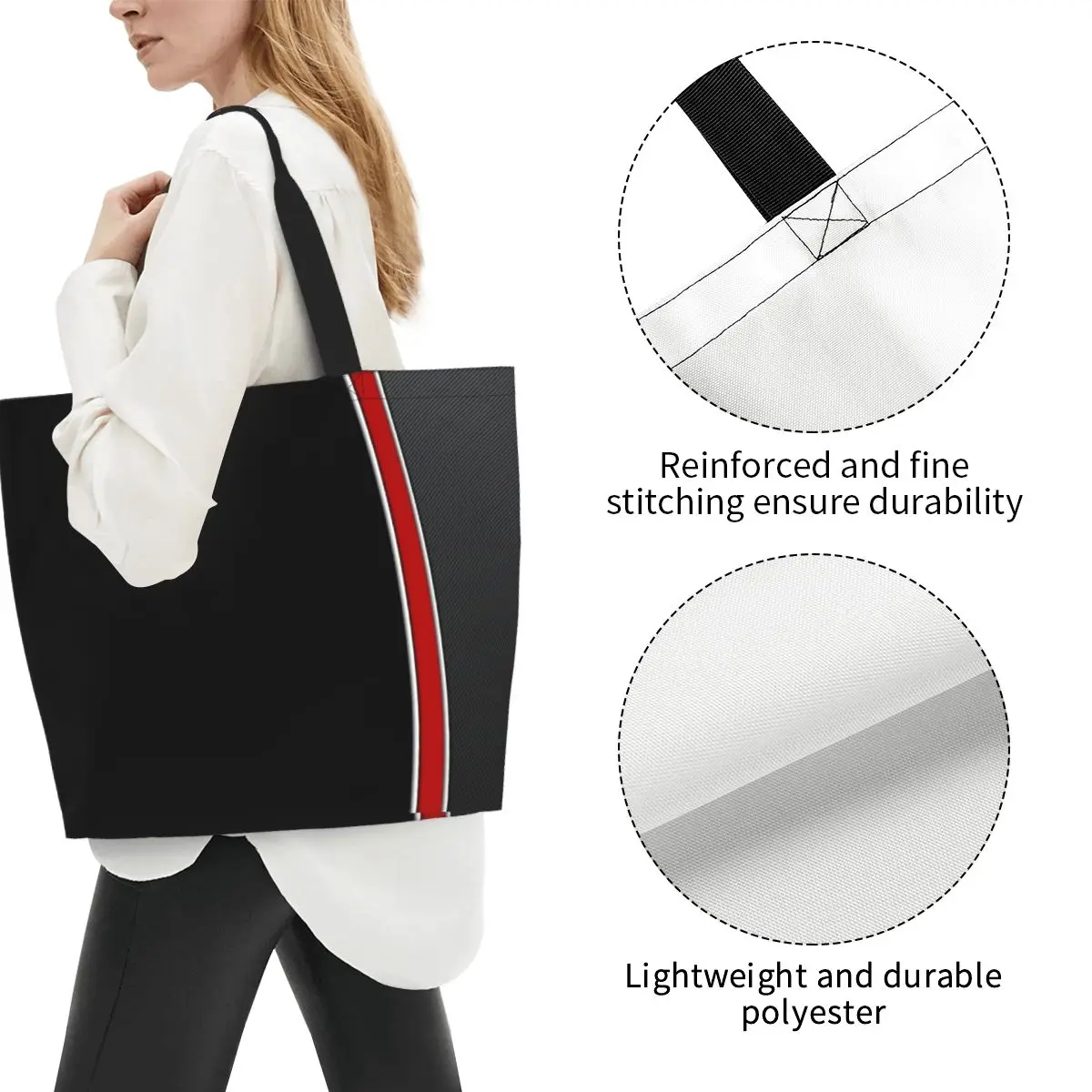 N7 Mass Effect Emblem Shopping Tote Bag Canvas Large Capacity Shoulder Bags Shopper Grocery Handbag for Women