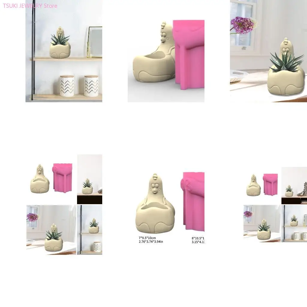 

62KE курица силиконовая форма DIY цемент сочные плантатор цветочные горшки плесень держатель для ручки-свечи