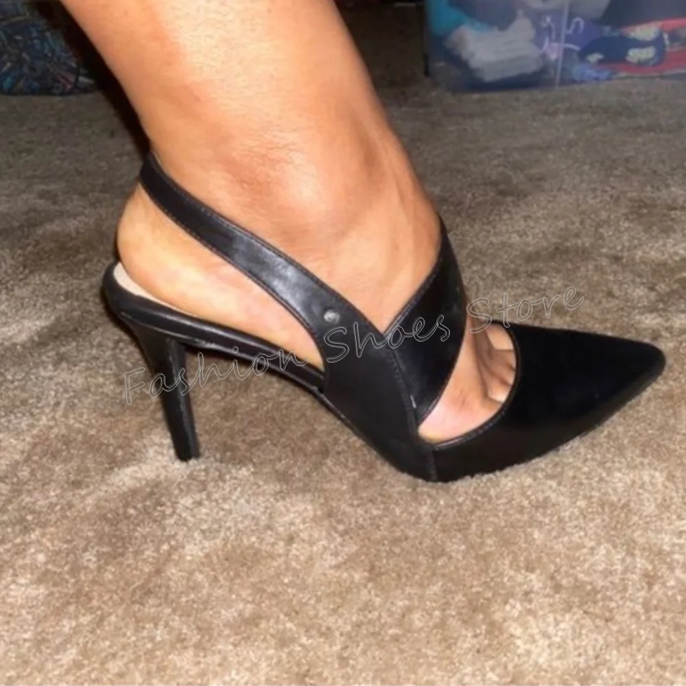 

Black Pointed Toe Matte Leather Pumps Stilettos High Heels High Heel Shoes for Women Fashion Heels 2025 New Zapatos Para Mujere